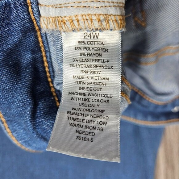 ANA A New Approach Women Plus Size 24W High Rise Button Fly Denim Jeans Jeggings - Picture 5 of 10